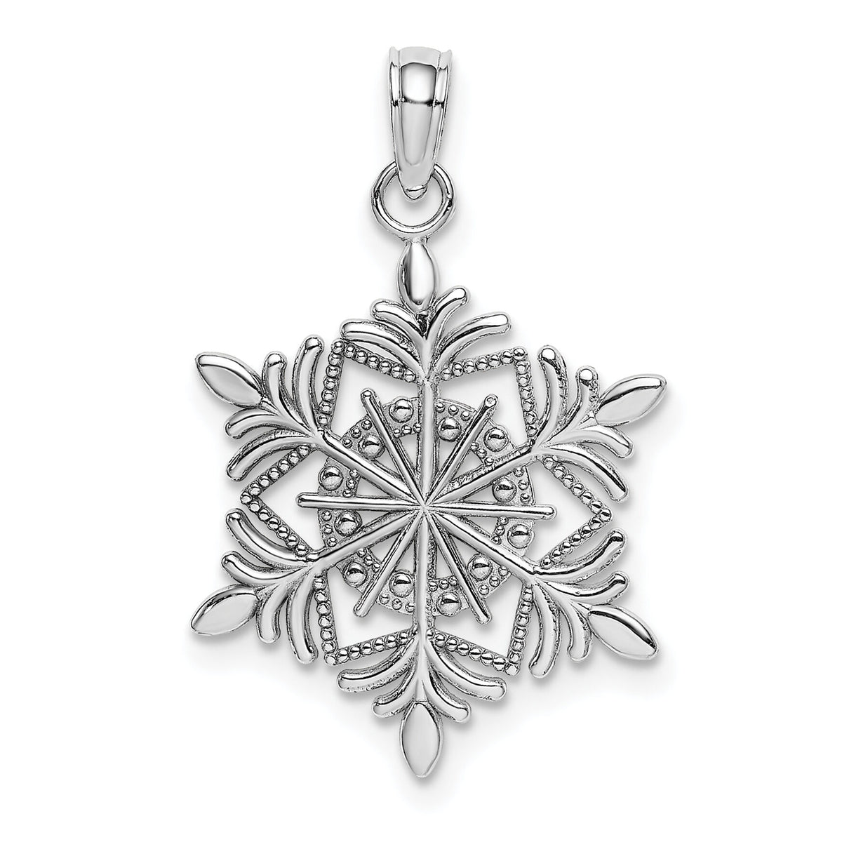14k White Gold Snowflake Pendant-K4744W