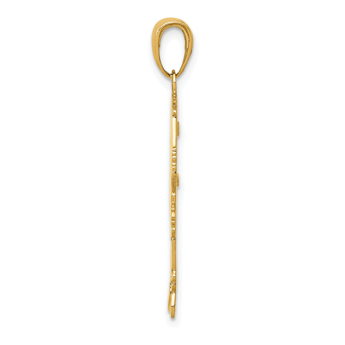 14k Flat Engravable Girl Charm-K4748