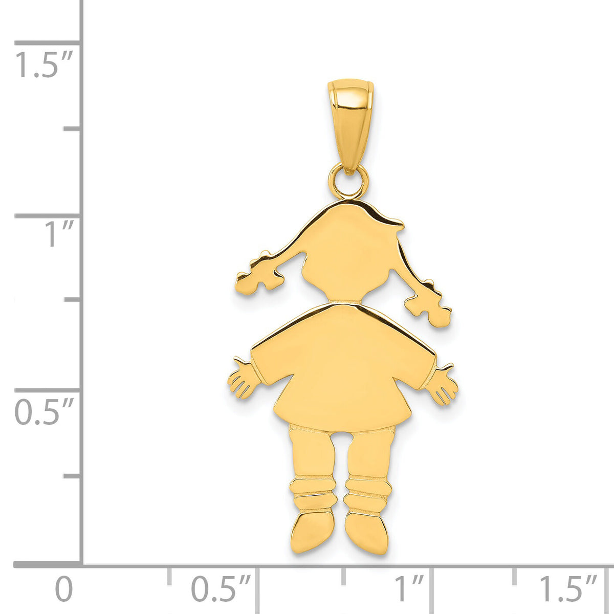 14k Flat Engravable Girl Charm-K4748