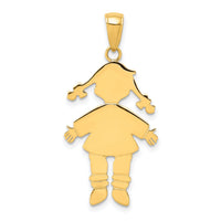 14k Flat Engravable Girl Charm-K4748