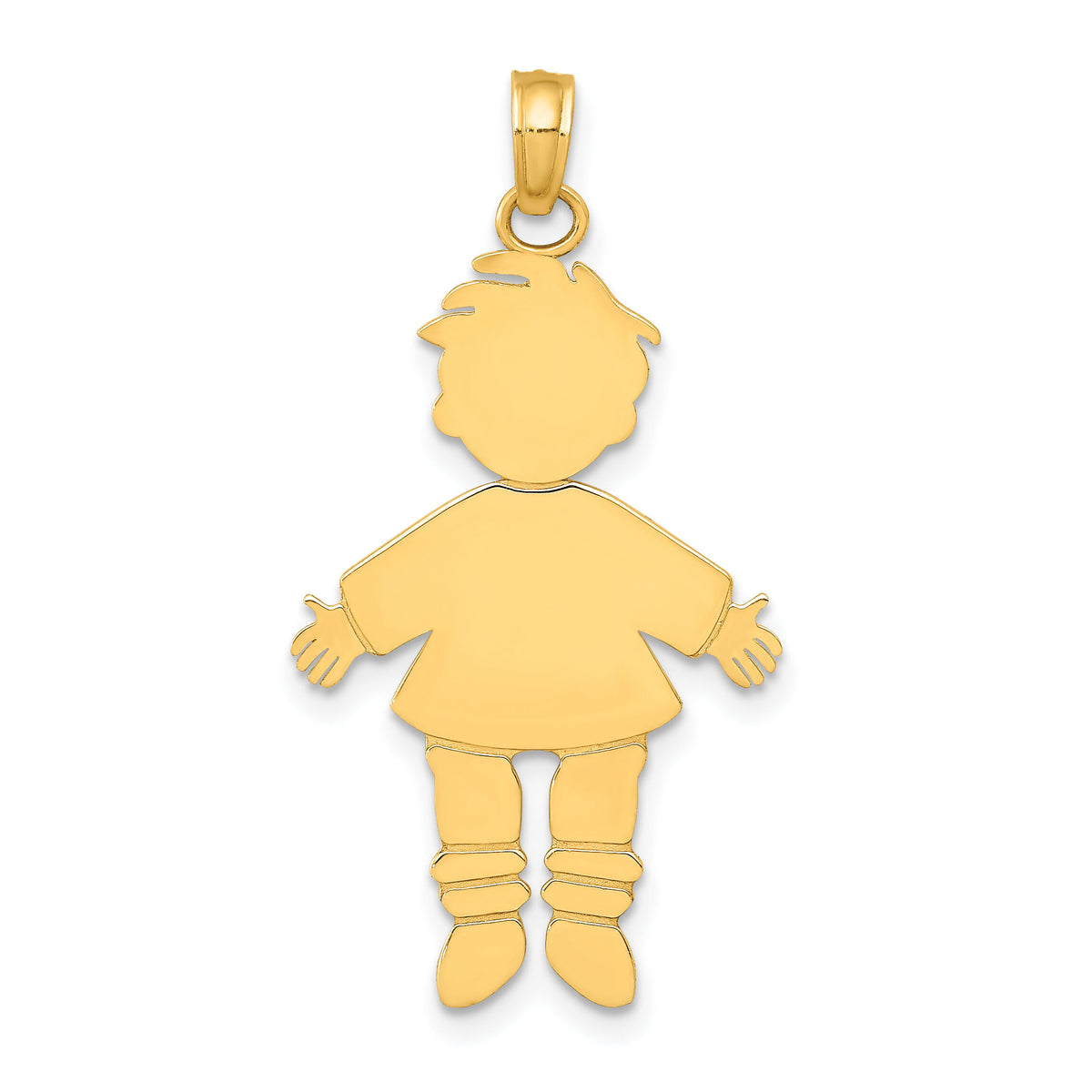 14k Flat Engravable Boy Charm-K4749