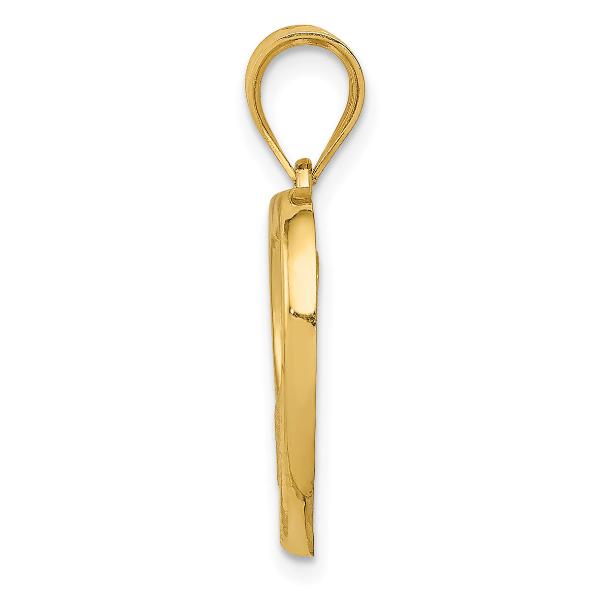 14k Polished and Satin Mom/Baby Heart Charm-K4753