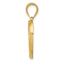 14k Polished and Satin Mom/Baby Heart Charm-K4753