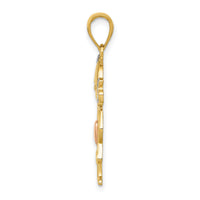 14k Yellow and Rose Gold w/Rhodium Girl Pendant-K4756