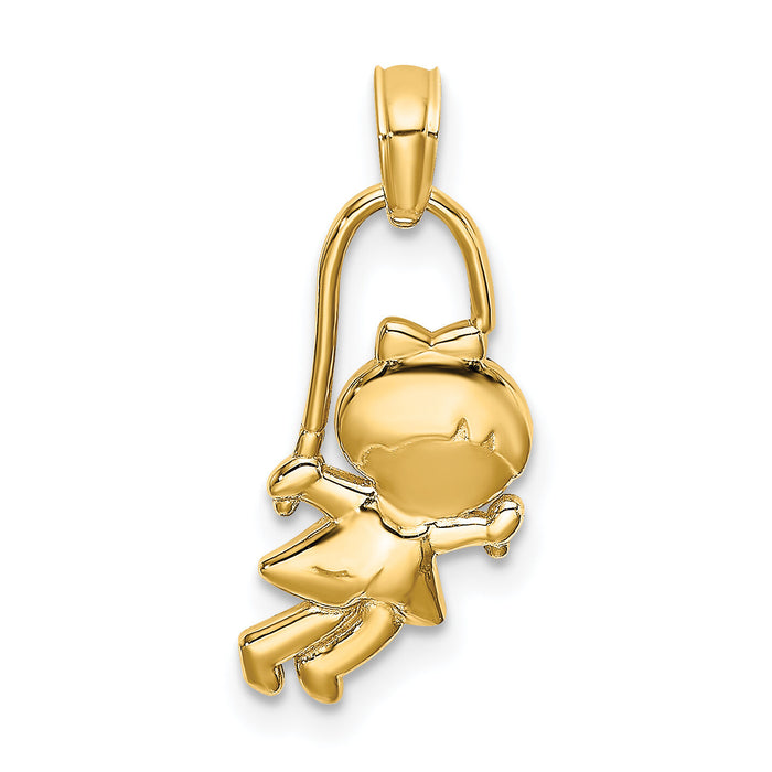 14k Girl with Jump Rope Charm-K4758