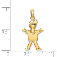 14k Polished Full Body Boy Charm-K4759