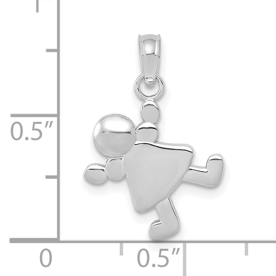 14K White Gold Little Girl Charm-K4760W