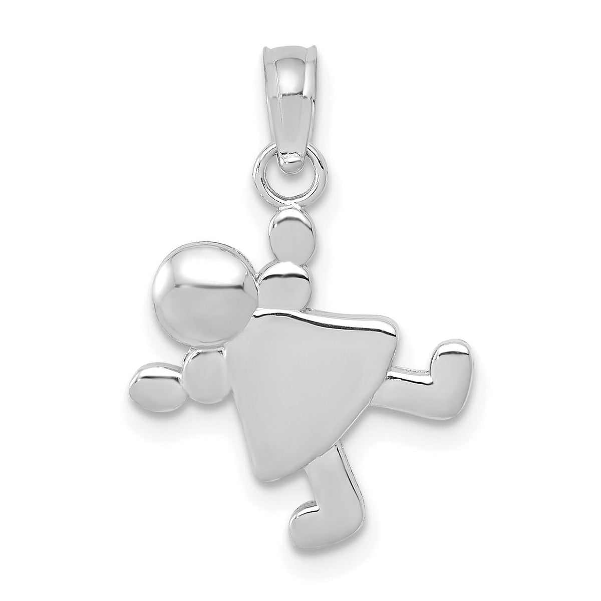14K White Gold Little Girl Charm-K4760W