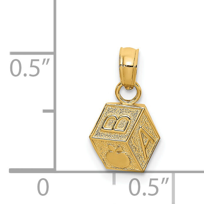 14k Baby Block Charm-K4765