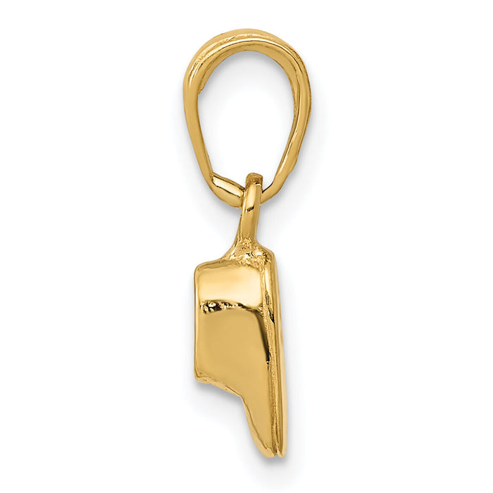 14k  3D Baby Shoe Charm-K4766