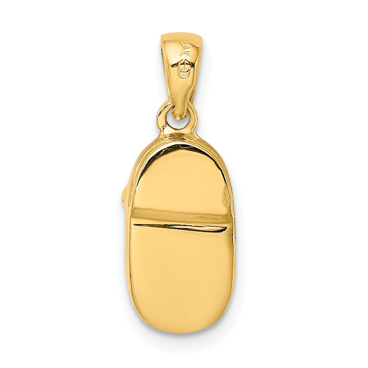 14k  3D Two-tone Baby Shoe Charm-K4767