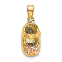 14k  3D Two-tone Baby Shoe Charm-K4767