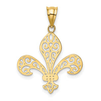 14k Filigree Fleur de Lis Pendant-K4770