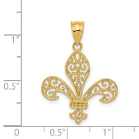 14k Filigree Fleur de Lis Pendant-K4770