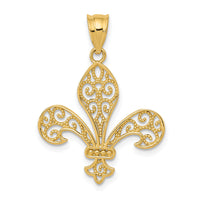 14k Filigree Fleur de Lis Pendant-K4770