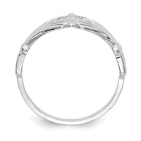 14k White Gold Polished Claddagh Ring-K4773