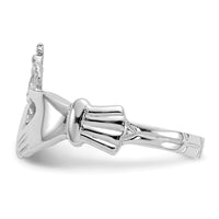 14k White Gold Polished Claddagh Ring-K4773