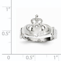 14k White Gold Polished Claddagh Ring-K4773