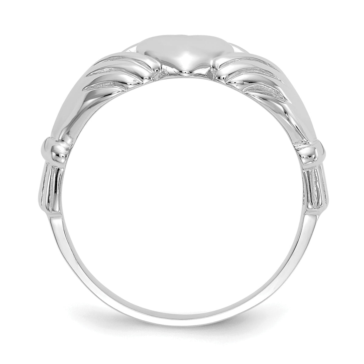 14k White Gold Men's Claddagh Ring-K4775