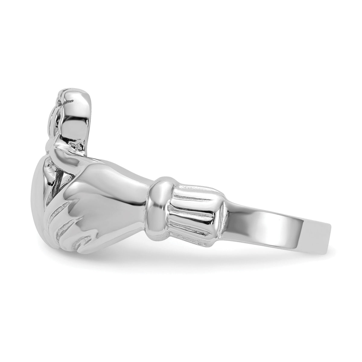 14k White Gold Men's Claddagh Ring-K4775