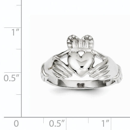 14k White Gold Men's Claddagh Ring-K4775