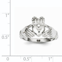 14k White Gold Men's Claddagh Ring-K4775