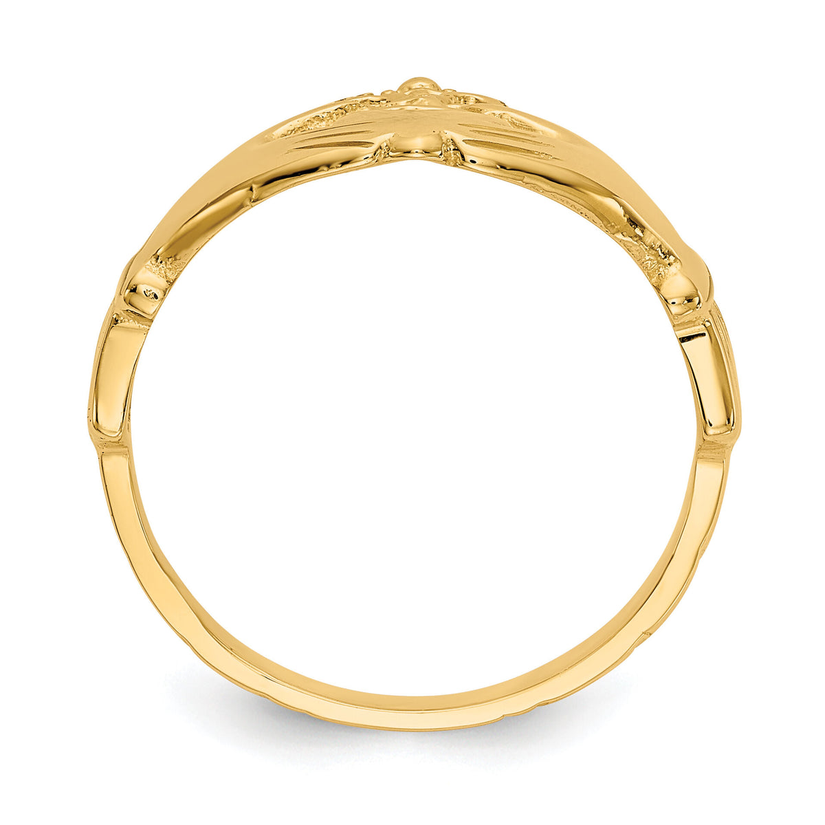 14k Polished Claddagh Ring-K4777