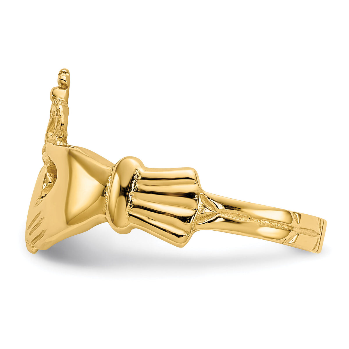 14k Polished Claddagh Ring-K4777