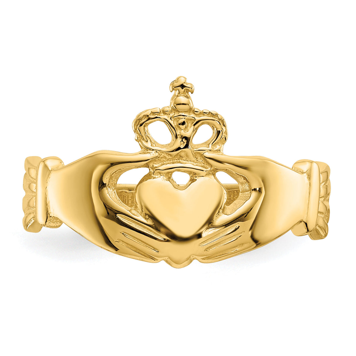 14k Polished Claddagh Ring-K4777