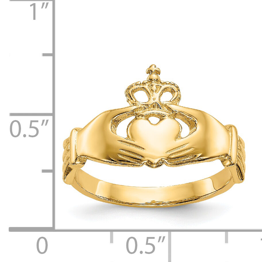 14k Polished Claddagh Ring-K4777
