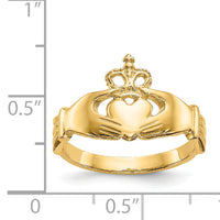 14k Polished Claddagh Ring-K4777