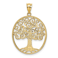 14k w/Rhodium Filigree Tree of Life Pendant-K4781