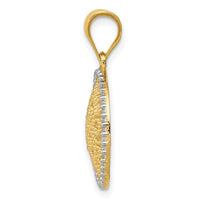 14K w/Rhodium Filigree Circle Pendant-K4786