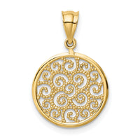 14k Filigree Round Pendant-K4787