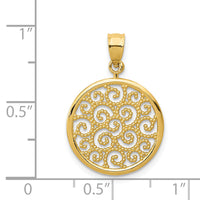 14k Filigree Round Pendant-K4787