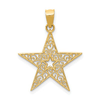 14k Filigree Star Pendant-K4807