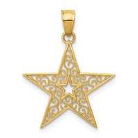 14k Filigree Star Pendant-K4807