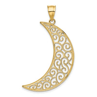 14k Filigree Moon Pendant-K4809