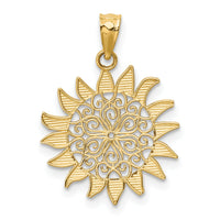 14k Polished Filigree Sun Pendant-K4812