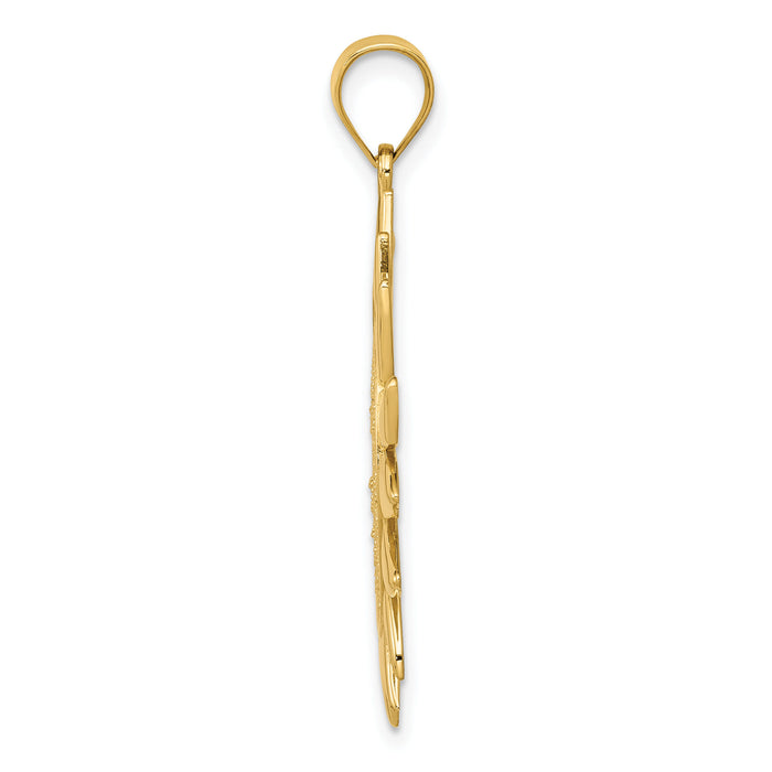 14k Filigree Sun Pendant-K4813