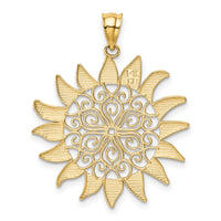 14k Filigree Sun Pendant-K4813