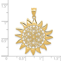 14k Filigree Sun Pendant-K4813