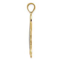 14k w/Rhodium Sun Filigree Pendant-K4814
