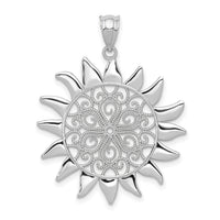 14k White Gold Filigree Sun Pendant-K4815