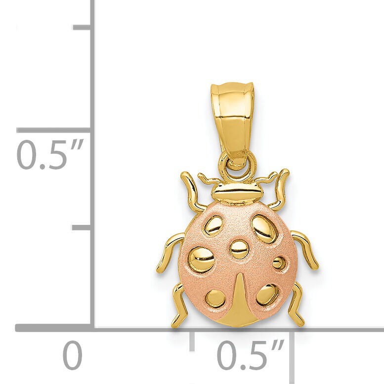 14k Two Tone Ladybug Pendant-K4820