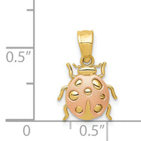 14k Two Tone Ladybug Pendant-K4820