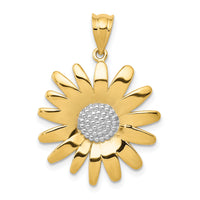 14k w/Rhodium Sunflower Pendant-K4821