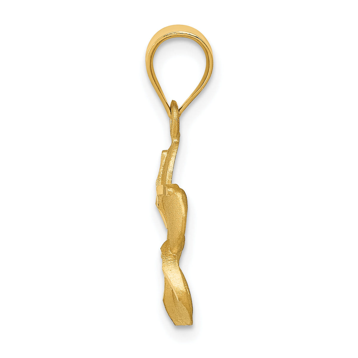 14k Diamond-cut Plumeria Pendant-K4826