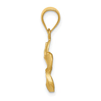 14k Diamond-cut Plumeria Pendant-K4826