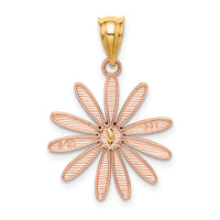 14k Two-tone Rose and Yellow Gold Daisy Pendant-K4828